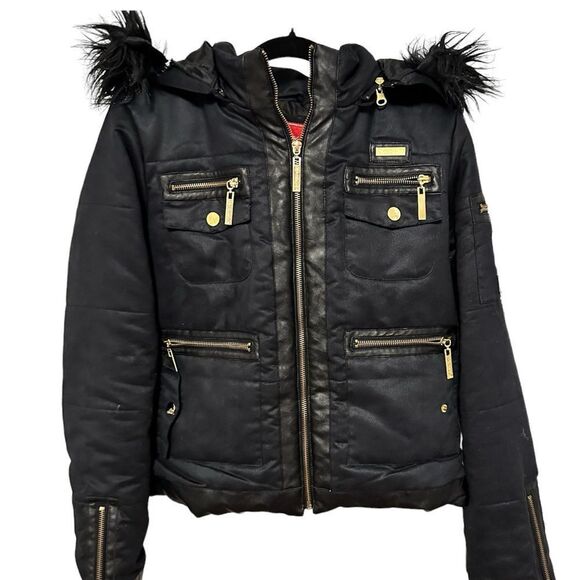 Apple Bottoms Jackets & Blazers - Apple Bottom Y2K Black Rhinestone Bling Bomber Jacket